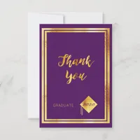 Graduation purple gold 2022 Thank you card