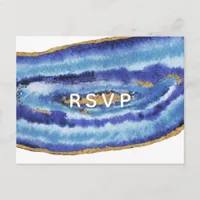 Gilt Agate Wedding Invitations rsvp Postcard