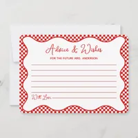 Red Gingham That's Amore Bridal Shower Advice Card