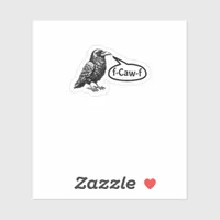 F-Caw-F Funny Crow Raven Pun F-Off Subtle F-Bomb Sticker