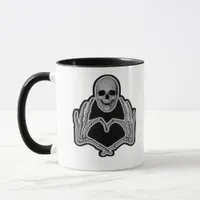 Skeleton Heart Hands Clean Graphic Mood Mug