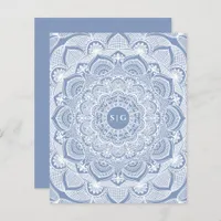 Ornate White floral lace dusty blue Budget