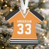 Hockey Jersey Sports Team Uniform Orange and Black Ornament
