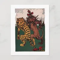 Cowerdly Lion and Tiger Postcard