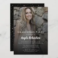 Graduation Photo Script Typography Party Invitation