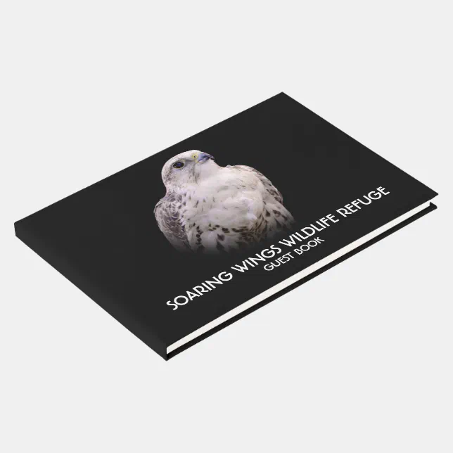 Vignetted Portrait of an Inquisitive Saker Falcon Guest Book