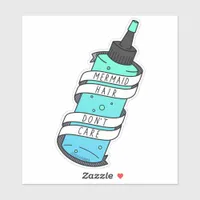 Girly Mermaid Hair Dye Bottle Cute Cartoon  Sticker