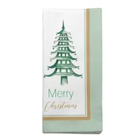 Sage Green Pagoda Christmas Tree Cloth Napkin