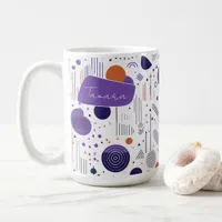 Retro Geometric Abstract Pat3 Purple Orange ID1067 Coffee Mug