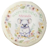 Koala Bear Themed Birthday Personalized Sugar Cookie