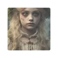 Portrait of a creepy undead Victorian blonde child Metal Print