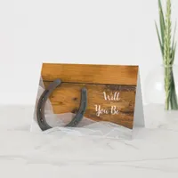 Horseshoe and Veil Will You Be My Bridesmaid Invitation