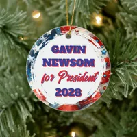 Gavin Newsom for President Political Ceramic Ornament