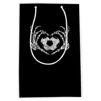 Soccer Heart Skeleton Hand Halloween Costume  Medium Gift Bag