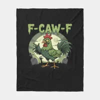 F Caw F Funny Chicken Halloween Vintage Classic Fleece Blanket