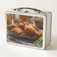 Fried Chicken Dinner and Chicken Metal Lunch Box