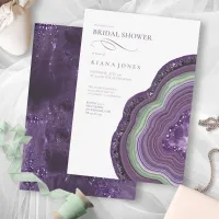 Agate Geode Glitter Bridal Shower Violet ID647 Invitation