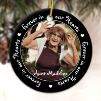 Forever in our Hearts Black Photo Memorials Ceramic Ornament