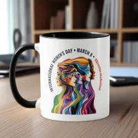 Abstract Colorful Faces Women's Day | IWD Mug