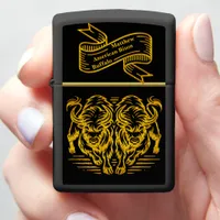 Golden Bison Running Across the Plains at Sunset Zippo Lighter