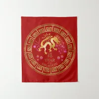 Chinese Zodiac Dragon Red/Gold ID542 Tapestry