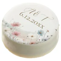 An Elegant Watercolor Wildflowers Wedding Date Chocolate Covered Oreo