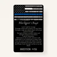Police Officer Prayer Card Thin Blue Line Badge