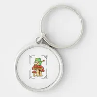 Mushroom Frog Goblincore Mycology Artistic Design Keychain