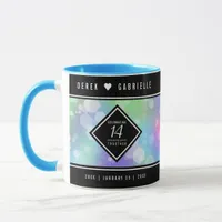 Elegant 14th Opal Wedding Anniversary Celebration Mug