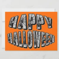 Happy Halloween Spiders & Spider Web Invitation