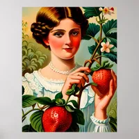 Vintage Strawberry Ad Poster