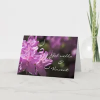 Pink Rhododendron Flowers Wedding Invitation