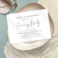 Elegant Script Any Color Wedding Evening Party  Invitation