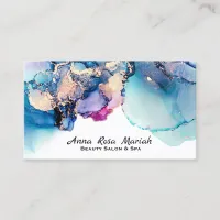 *~* Yummy Teal Turquoise Gold AP29 Gilded Bold Business Card