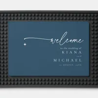 Simply Chic Wedding Welcome Prussian Blue ID1046 Bar Mat