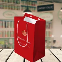 Red business royal crown paper shopping bag