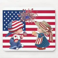 Celebrate American Flag Mouse Pad