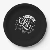 Christmas Eve Merry Christmas - Let's Get Lit Clas Paper Plates