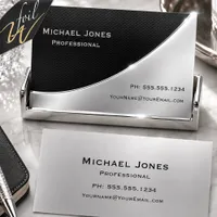 Silver Metallic Professional Foil Business Cards