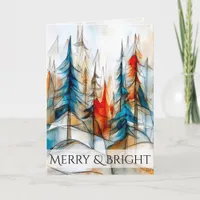 Whimsical Winter Forest Christmas Holiday Card