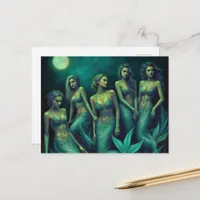 Mermaids in the Full Moon Night Postcard