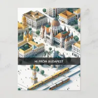 Isometric Budapest Travel Postcard