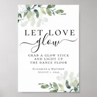 Let Love Glow Eucalyptus Wedding Sign