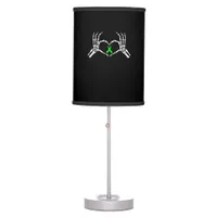 Skeleton Hand Heart Awareness Ribbon Supportive Table Lamp