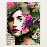 Victorian Era Vintage Woman with Pink Flowers Planner