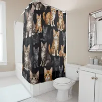 Cat Portrait Shower Curtain