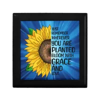 Inspirational Quote and Hand Drawn Sunflower Gift Box