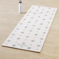 Christmas snowflakes and dots pattern yoga mat