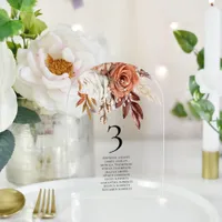 Fall Florals Guest Names Wedding Table Number