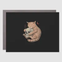 Till Death Do Us Party Cat Skull Classic Car Magnet